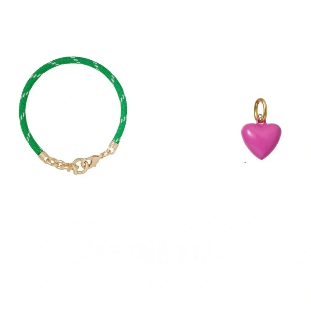 ROXANNE ASSOULIN The Happy Cord Charm Bracelet Green & Magenta firm price